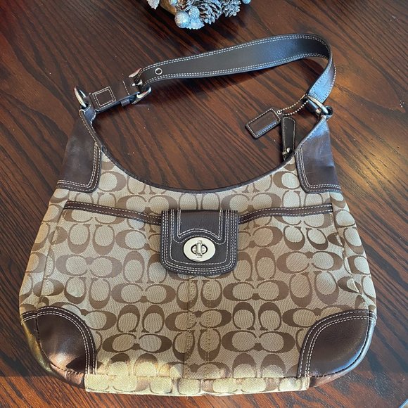 Coach Hampton Brown Hobo Bag #F13971 - Picture 1 of 8